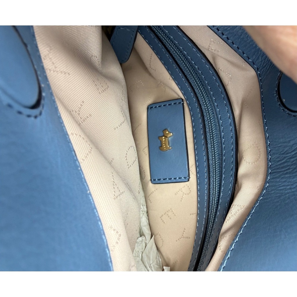 Radley London Dukes Place Open Blue Leather Medium Satchel Crossbody Bag - Picture 7 of 16